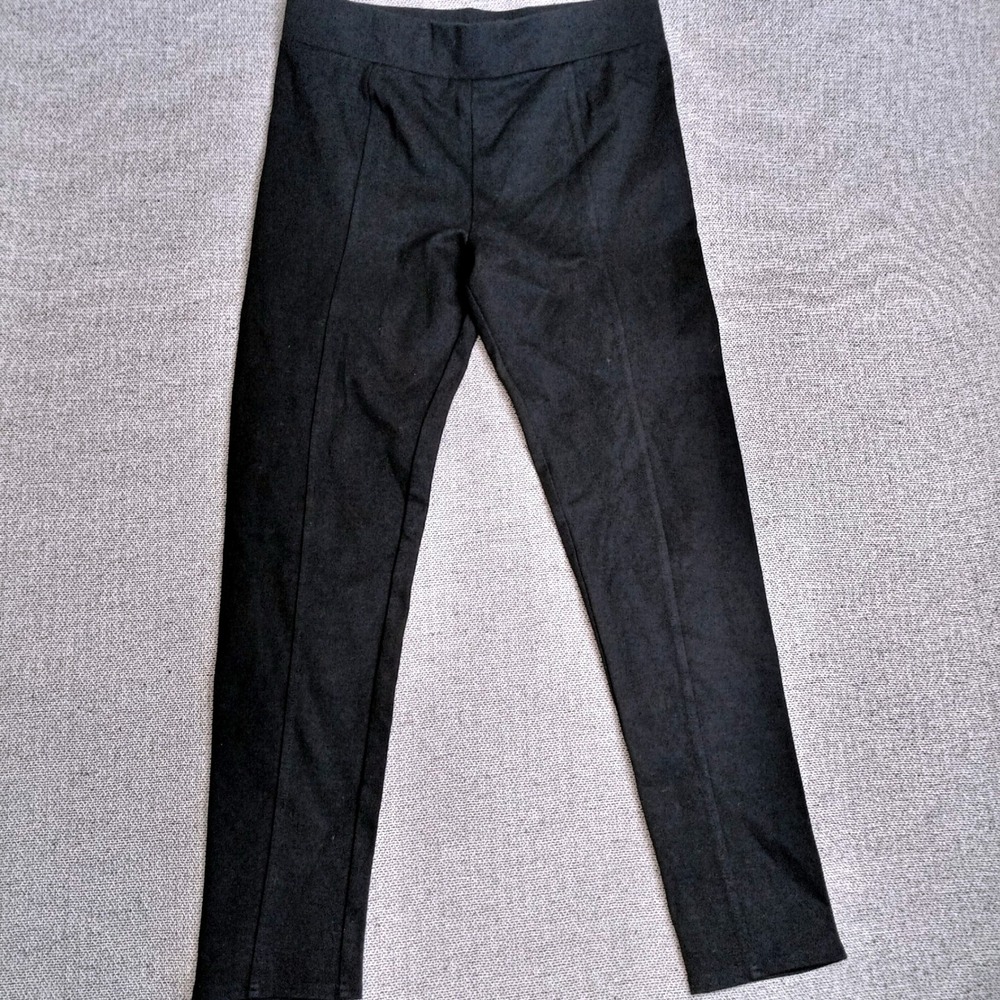 INC International Concepts Trousers Womens 10 Black Excellent Pintuck Ponte Slim